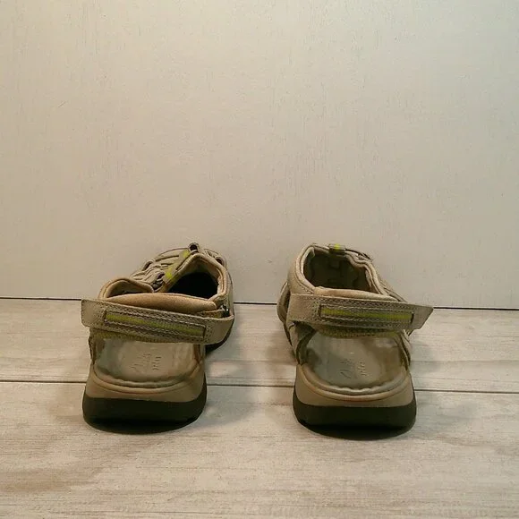 Clarks Gray Privo Leather Vapor Mist Leather Fisherman Sandals Women's Size 9.5 - Picture 4 of 7